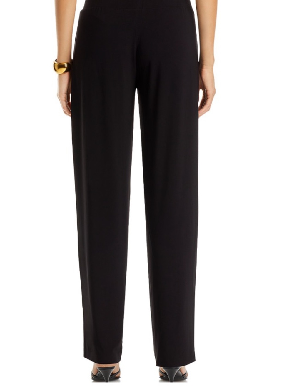 Norma Kamali Black Wide-Leg Jersey Pants - Picture 4 of 7